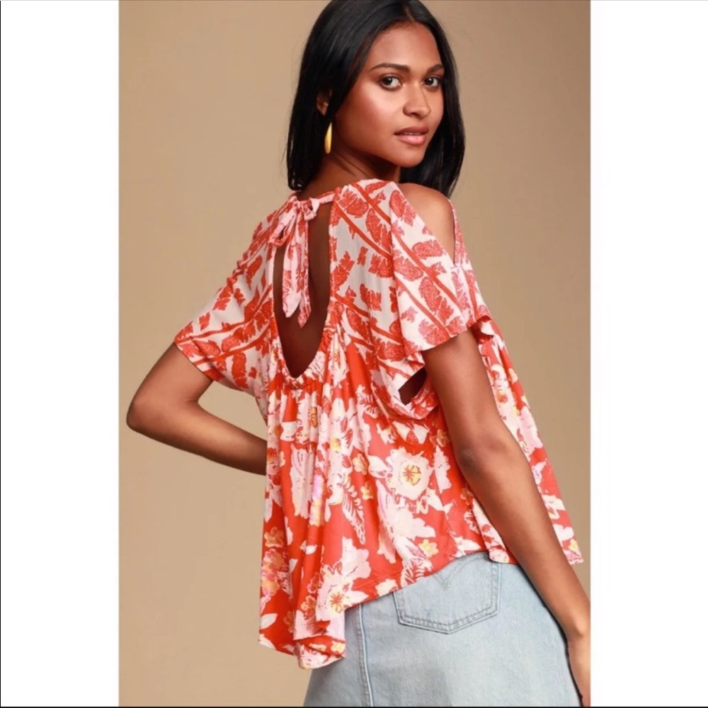 Free People baja babe floral blouse